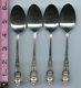 4 Rose Point Teaspoon Spoons Solid Sterling Silver By Wallace 6 Inch Spoon