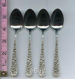 4 Rose Teaspoon 5 O'clock by Stieff Kirk Sterling Silver 5-5/8 inch Tea Spoon