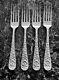 4 Stieff Rose Sterling Silver Regular Size Dinner Forks, 6 7/8 Long Excellent