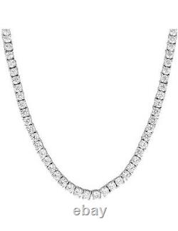 4mm 1 Row Real 925 Sterling Silver Bling Tennis Chain Necklace ANTI TARNISH