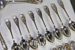 51 Piece Tiffany & Co Audubon / Japanese Sterling Silver Flatware Spoon Fork Set