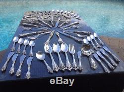 57 Pc Old Heavy Complete Set For 8 Wallace Grande Baroque Sterling Silver Grand