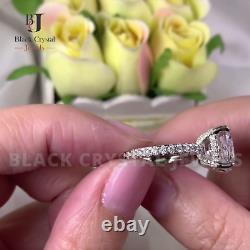 5.0 Carat Cushion Cut Lab Created Diamond Solid 925 Sterling Silver Wedding Ring