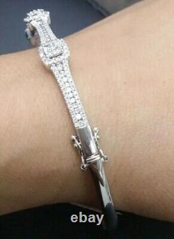 5.20CT Round Lab Created Diamond Pretty Bangle Bracelet 925 Sterling Silver 7.5