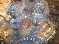 5 Pc Near Museum Quality Wallace Grande Baroque Sterling Silver Tea Set Grand