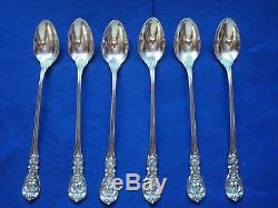6Reed&Barton Francis I 7 5/8 Sterling Silver Iced Tea Spoons Old Mark No/Mono