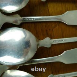 6 Antique P. W. Ellis & Co. Sterling Silver Spoons 124 Grams No Monograms