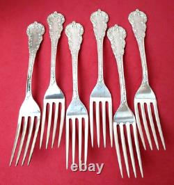 6 Antique STERLING SILVER 1900 COLBERT by FRANK SMITH FORKS 7 1/8 B Mono 244 gr
