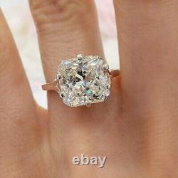 6 Ct Certified Radiant Cut Off White Treated Diamond 925 Silver Ring Great Shine