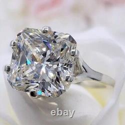 6 Ct Certified Radiant Cut Off White Treated Diamond 925 Silver Ring Great Shine