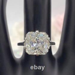 6 Ct Certified Radiant Cut Off White Treated Diamond 925 Silver Ring Great Shine