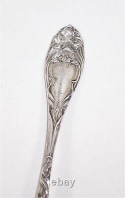 6 Elegant Antique Art Nouveau Sterling Bouillon Cream Soup Spoon Daffodile Lunt