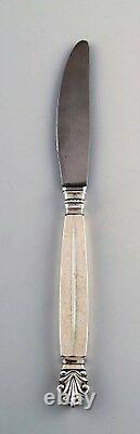6 Georg Jensen Acanthus Sterling Silver, 6 dinner knife with long shaft