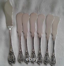 6 Lunt Sterling Individual Butter Spreaders & Master Butter Knife MONTICELLO