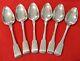 (6) Solomon Hougham Sterling Silver 6 3/4 Oval Soup Spoons London 1814