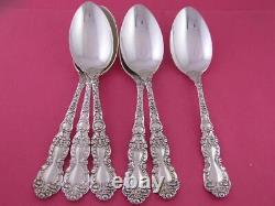 6 Sterling GORHAM Oval Soup / Dessert Spoons IMPERIAL CHRYSANTHEMUM 1894 NoMono