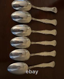 6 Very Ornate Sterling Silver Teaspoons. Great Condition