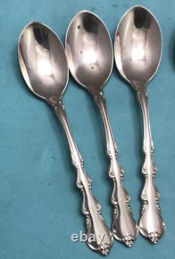 6 pcs Sterling Silver ANGELIQUE International DEMITASSE Demi Spoons 4 1/8