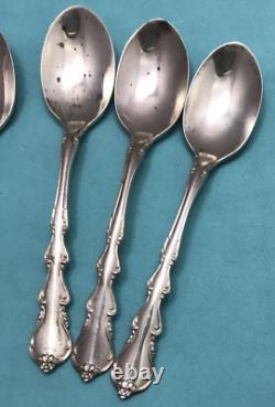 6 pcs Sterling Silver ANGELIQUE International DEMITASSE Demi Spoons 4 1/8