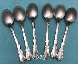 6 pcs Sterling Silver ANGELIQUE International DEMITASSE Demi Spoons 4 1/8