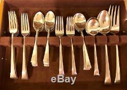 71 pieces of Fine Arts Tranquility Sterling Silver Flatware Set Service of 9