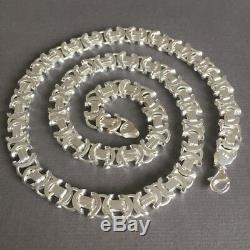7mm 925 Sterling Silver Viking Flat Byzantine Mens Chain Necklaces 42GR 20 Inch