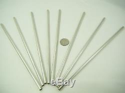 8 Authentic Tiffany & Co Sterling Silver Drinking Straws-rare Set
