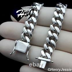 8men 925 Sterling Silver 7.5mm Plain Miami Cuban Curb Link Chain Braceletsb3