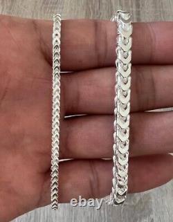 925 Franco Sterling Silver Solid Chain Necklace Bracelet Diamond Cut High Polish