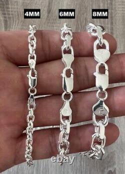 925 Rolo Sterling Silver Solid Cable Anchor Chain Link High Polish Necklace