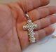925 Sterling Silver Cross Necklace Pendant With 3mm White Pearls/ Diamonds/18'