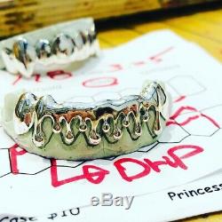 925 Solid Sterling Silver Drip Dripping Style Grill Grillz