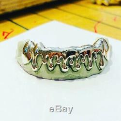 925 Solid Sterling Silver Drip Dripping Style Grill Grillz