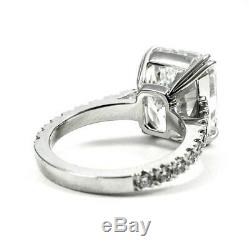 925 Sterling Silver 4.32 Ct Off White Radiant Moissanite Engagement Party Ring