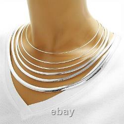 925 Sterling Silver Elegant Omega Chain Necklace All Widths and Lengths
