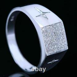 925 Sterling Silver Engagement Wedding With Diamond Men's Jewelry Band Ring