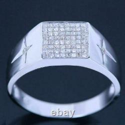 925 Sterling Silver Engagement Wedding With Diamond Men's Jewelry Band Ring