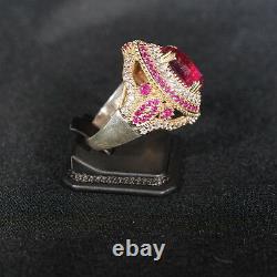 925 Sterling Silver Handmade Authentic Turkish Ruby Ladies Ring Size 6-9