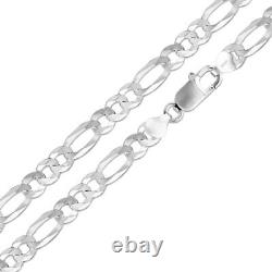 925 Sterling Silver High Polished Figaro Chain 0.85mm-11.9mm Necklace 16-30