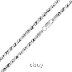 925 Sterling Silver High Polished Rope Chain 1.1mm-7mm Necklace 8-30
