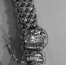925 Sterling Silver ITALIAN Popcorn Mesh Domed Bangle Bracelet 14 gr 8mm 7.25