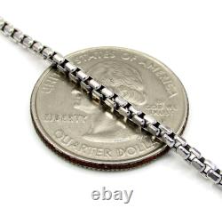 925 Sterling Silver Italian Round Box 1.5mm 3.5mm Solid Rolo High Polish Chain