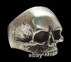 925 Sterling Silver Keith Richards Skull Ring All Sizes Brush Or Shiny Finish