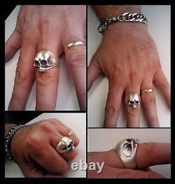 925 Sterling Silver Keith Richards Skull Ring All Sizes Brush Or Shiny Finish