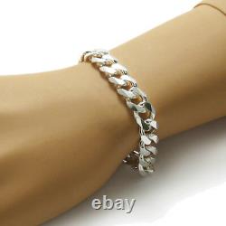 925 Sterling Silver Men's Solid Cuban Curb Link Chain Bracelet 11mm (300 Gauge)