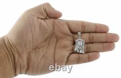 925 Sterling Silver Mens Real Diamond Mini Micro Jesus Face Pendant Charm 1.40