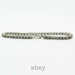 925 Sterling Silver Round Diamond Tennis Link Women's Perfect Bracelet 7 Inch