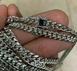 925 Sterling Silver Solid Miami Cuban Curb Link Chain 5mm Necklace Rhodium New
