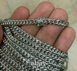 925 Sterling Silver Solid Miami Cuban Curb Link Chain 5mm Necklace Rhodium New