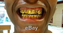 925 Sterling Silver with 18K Yellow Gold Plated Custom Real Handmade Grillz